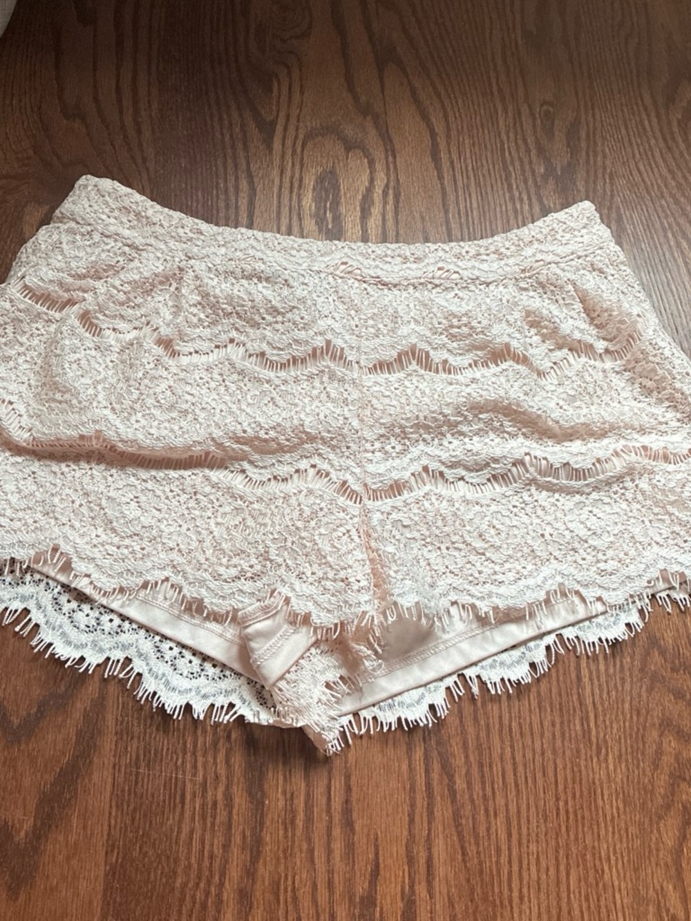 Forever 21 Lace Trim Sleep Shorts — Light Pink